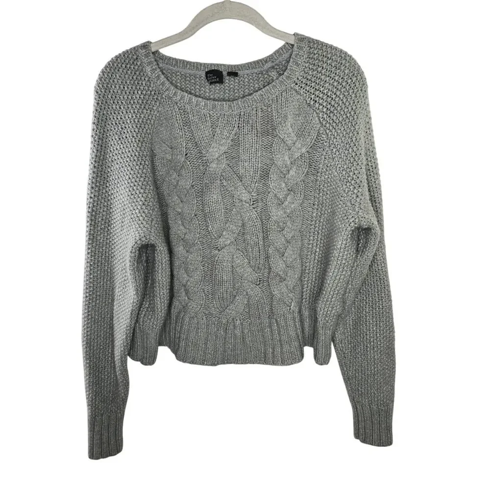 The Fisher Project Eileen Fisher Merino Wool Blend Moon Gray Boxy Sweater Sz XL